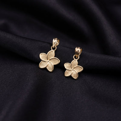 14K Gold Flower Hibiscus Pendant