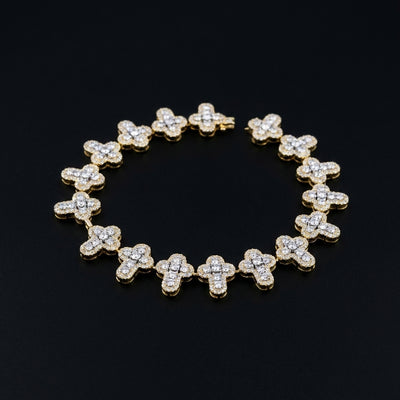 10K Diamond Cross Bracelet 3.0CTW