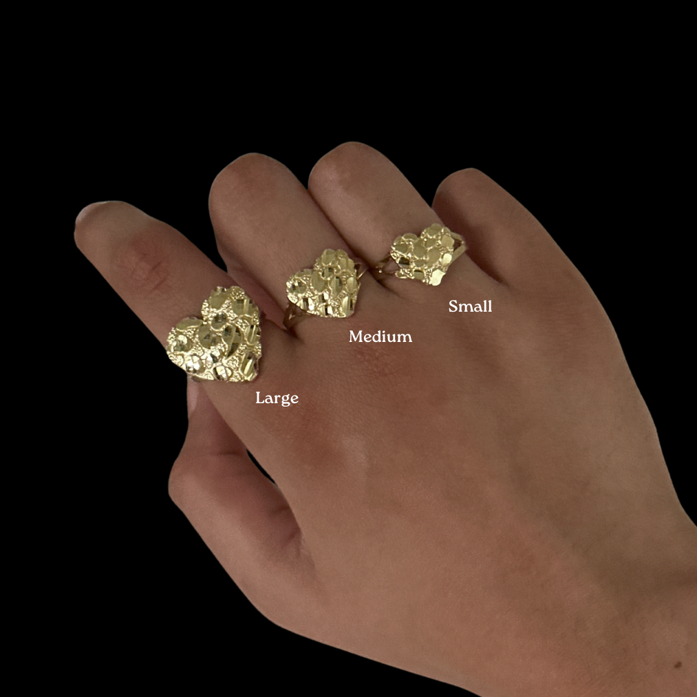 10K Heart Nugget Ring - Main Image