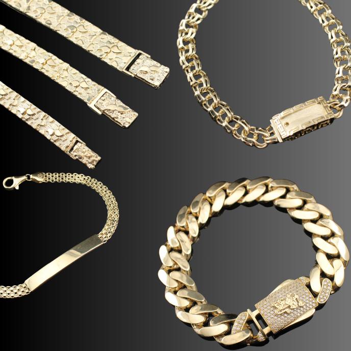 Men's 10K/14K Gold Bracelets