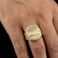 Anillo de oro de 10K auténtico de la "Última Cena"