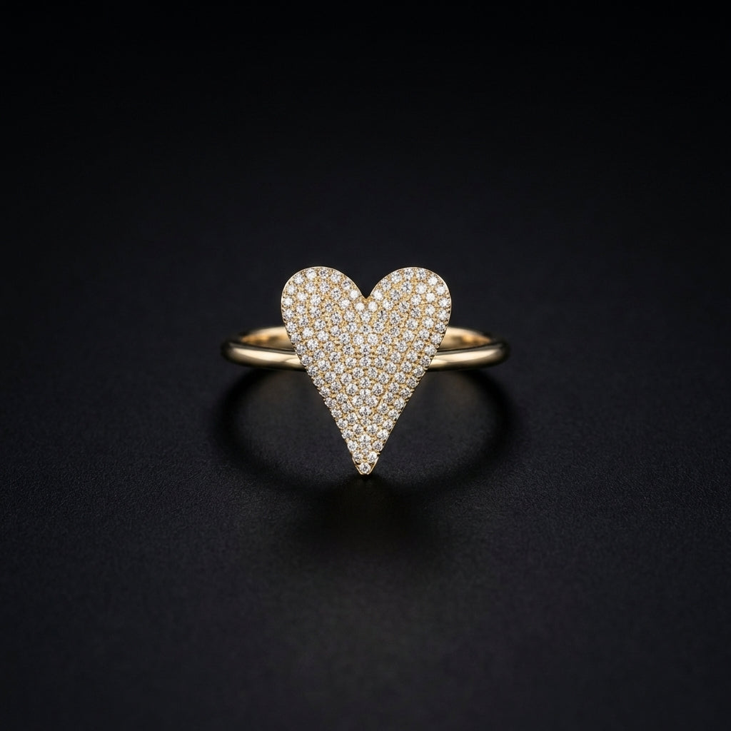 10K Gold Diamond Heart Ring 0.50 CTW