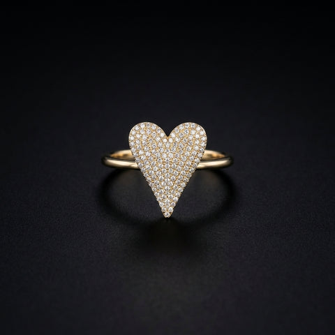 10K Gold Diamond Heart Ring 0.50 CTW
