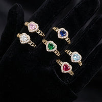 Real 10K Gold Heart Birthstone Ring