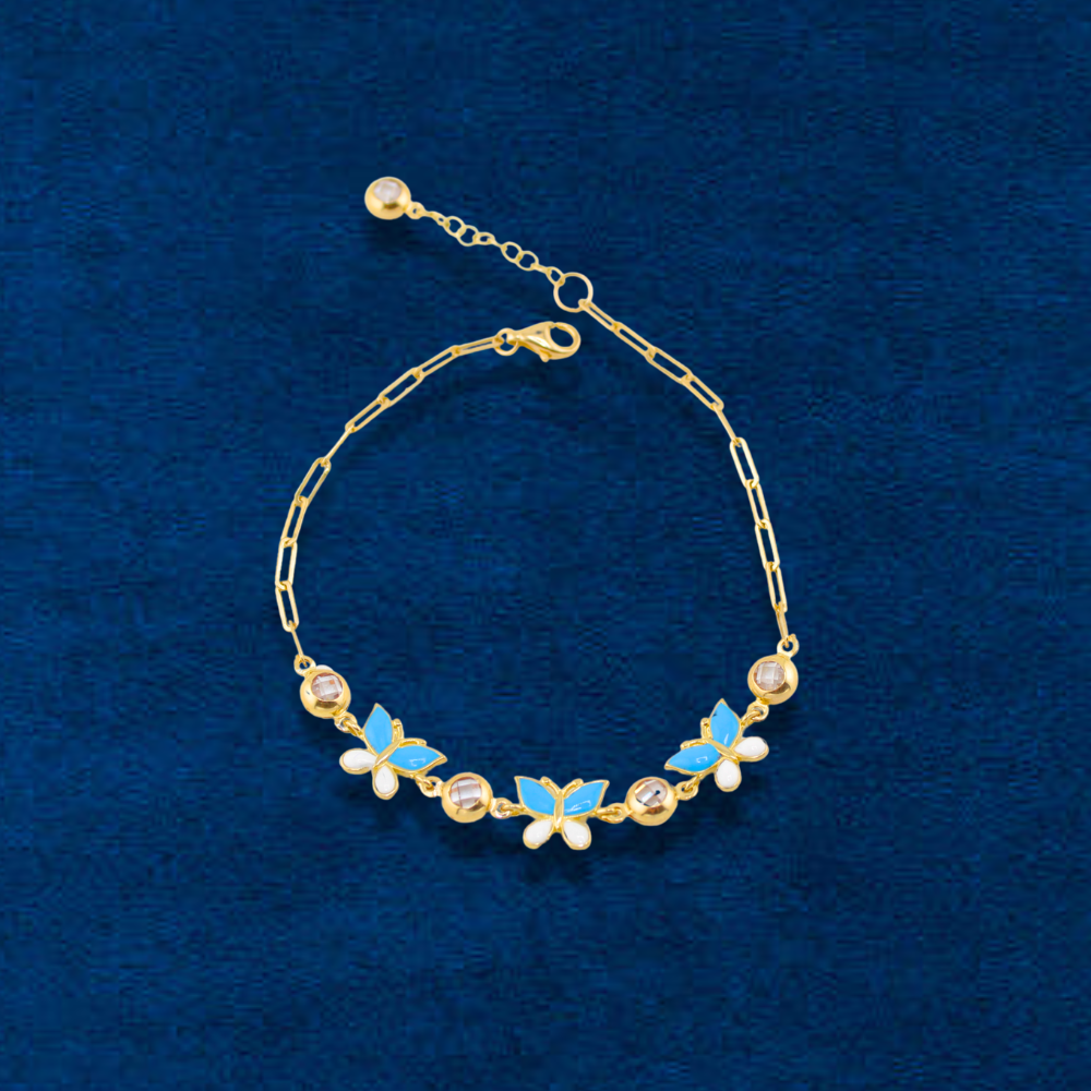 10K Butterfly Bracelet