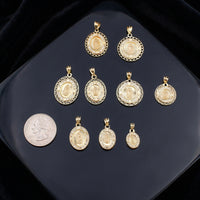 Real 10K Gold Virgin Mary Pendants