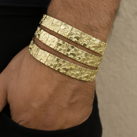 Pulsera de pepitas de oro de 10K real