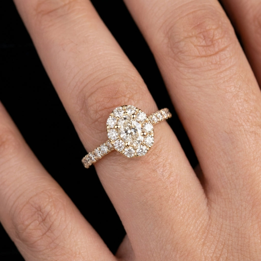 Anillo Tiara Piedra Verde Oro 14K Real