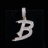 10K Diamond Initial B Pendant