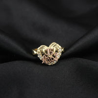 Real 10K Gold Heart Quinceañera Ring 15 Anos