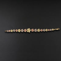 10K TriColor Pulmeria Flower Bracelet