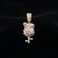 10K Diamond Rose Pendant 0.70 CTW