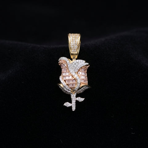 10K Diamond Rose Pendant 0.70 CTW