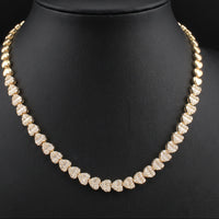 Real 14K Gold Diamond Heart Chain 2.5 CTW