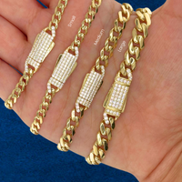 Auténticas cadenas Miami Cuban Royal de oro de 14 quilates