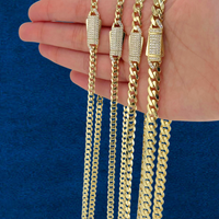 Auténticas cadenas Miami Cuban Royal de oro de 14 quilates