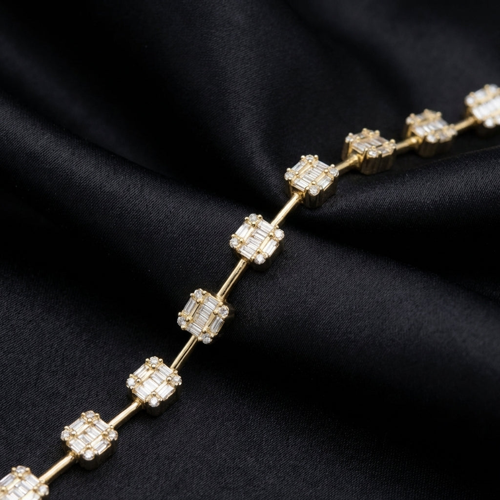 Pulsera de oro de 18 quilates con diamantes de 2.55 CTW