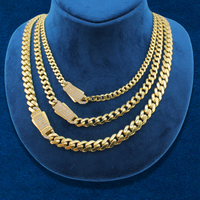 Auténticas cadenas Miami Cuban Royal de oro de 14 quilates