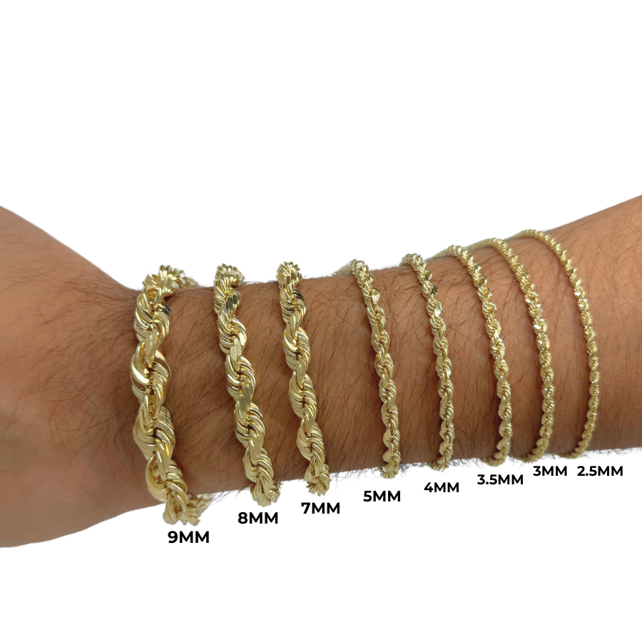 10K Solid Rope Bracelets