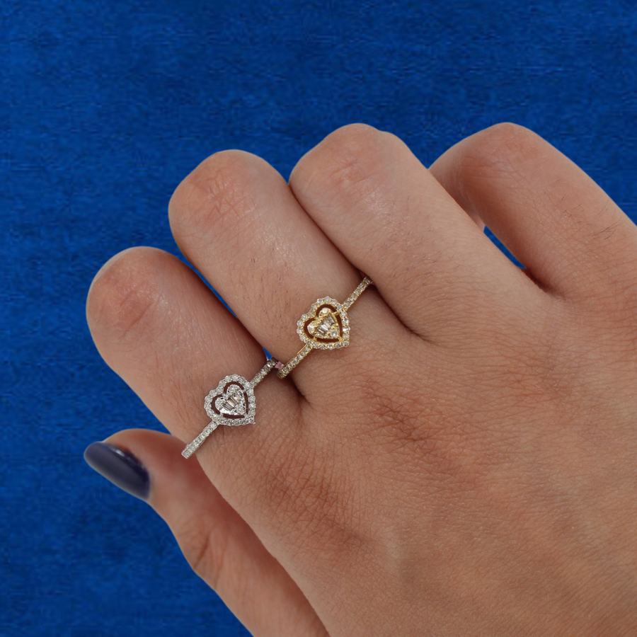 14k Diamond Heart Ring