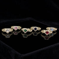 Real 10K Gold Heart Birthstone Ring