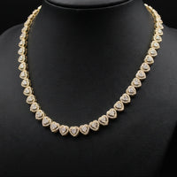 Real 10K Gold Diamond Heart Chain 6 CTW