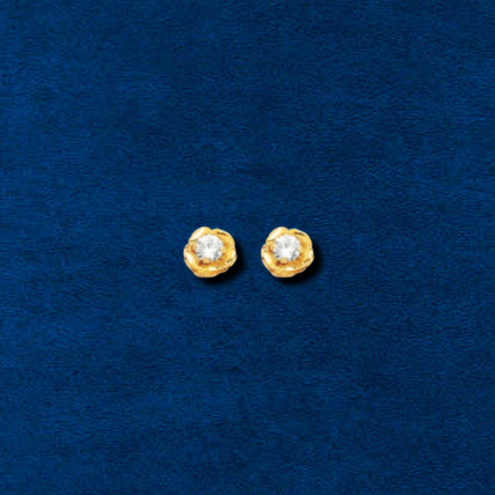 Pendientes de oro rosa de 14K auténtico