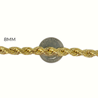 Pulsera de cuerda de oro de 10K real de 2.5mm
