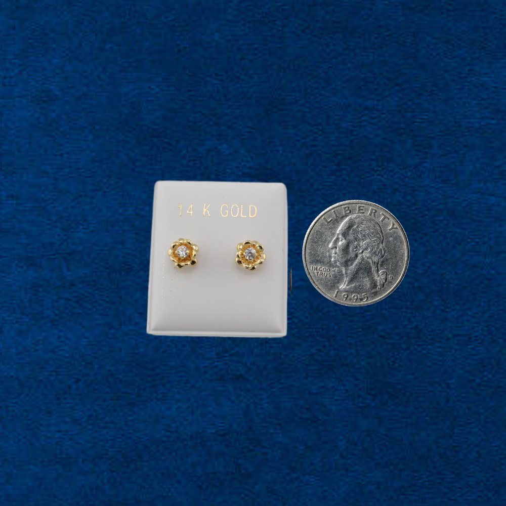 Pendientes de oro rosa de 14K auténtico
