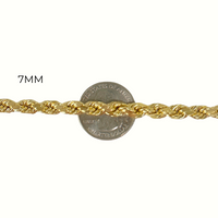 Pulsera de cuerda de oro de 10K real de 2.5mm