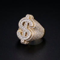 10K Diamond Mens Dollar Sign Ring 4.37 CTW