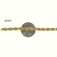 Pulsera de cuerda de oro de 10K real de 2.5mm