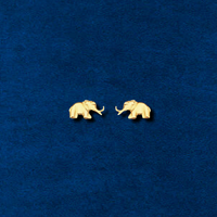 Pendientes de elefante de oro de 14 quilates auténtico