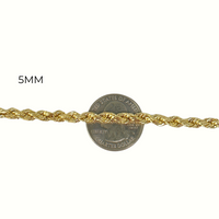 Pulsera de cuerda de oro de 10K real de 2.5mm