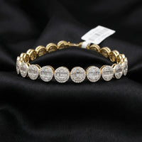 Real 10K Gold Round Diamond Bracelet