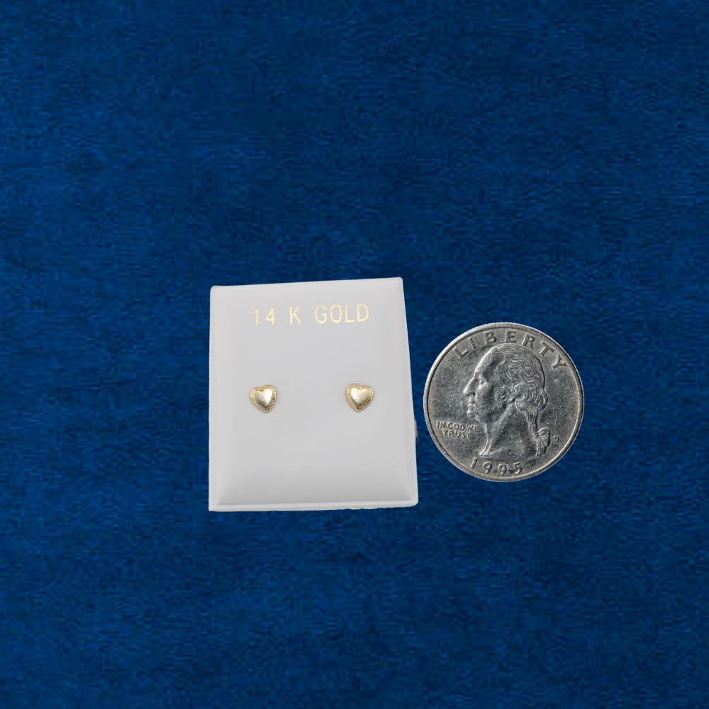 14K Heart Studs