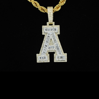 Real 10K Gold Diamond Letter A Pendant 1.7 CTW