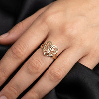 Anillo de corazón de oro de 10K real, 15 años