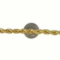Pulsera de cadena tipo cuerda de oro de 10K y 8 mm