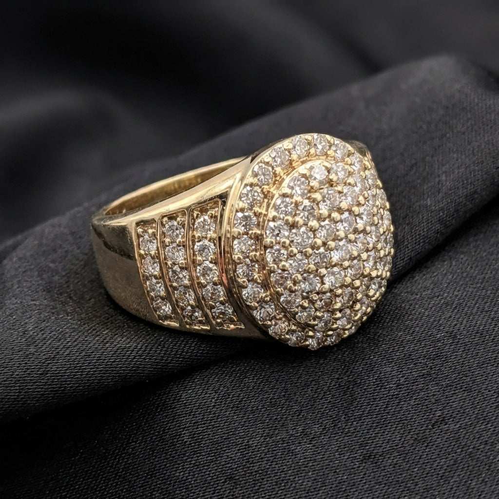 10K Diamond Mens Oval Ring