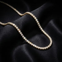 Real 10K Gold Diamond Tennis Chain 2.5 CTW