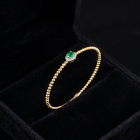 Pulsera Flexible de Oro de 14K con Esmeraldas y Diamantes