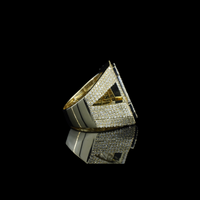Anillo de hombre de oro de 10K real con diamante letra J 2.8 CTW