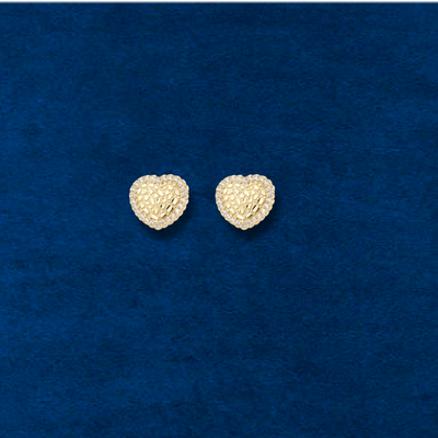 10K Nugget Heart Earrings