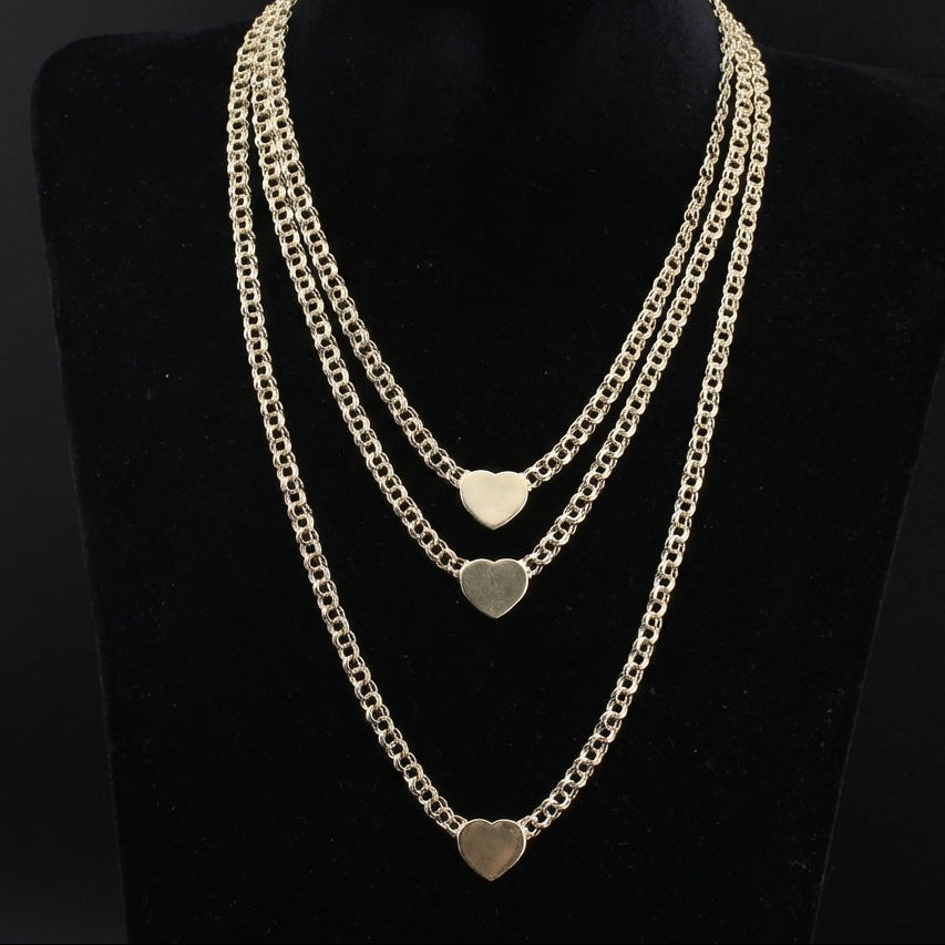 Real 10K Gold 5mm Heart Chino Chain