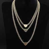 Real 10K Gold 5mm Heart Chino Chain