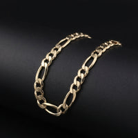 Pulsera de eslabones Figaro de oro de 10K real