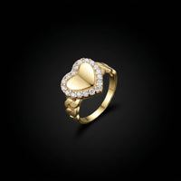 10K Heart Cuban Women's Ring