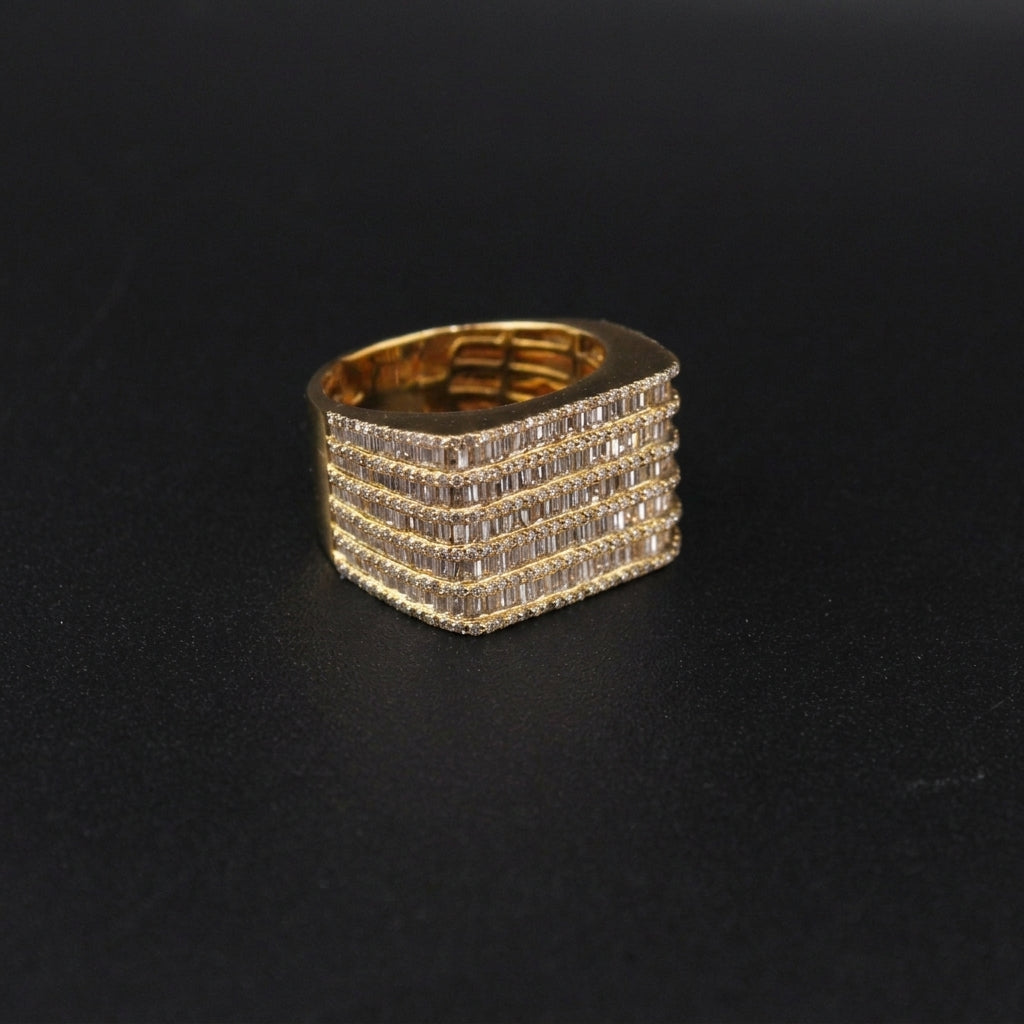 10K Yellow Gold Baguette Diamond Ring