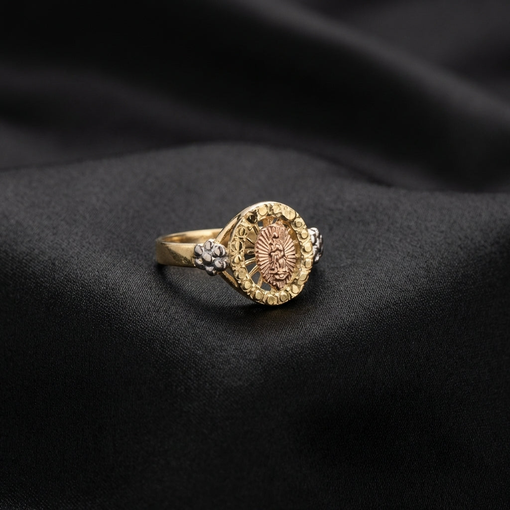 Anillo de oro de 14 quilates de la Virgen María